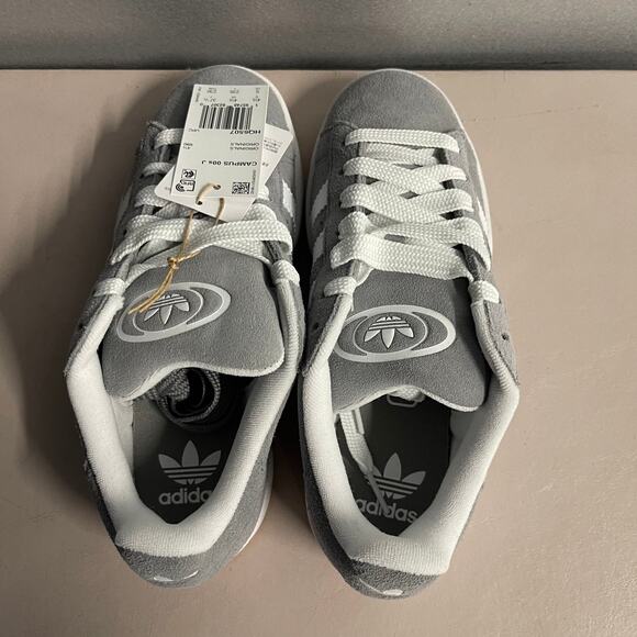 Adidas Kids' Three/Cloud White Lace Up Y2K Classic Campus 00s Sneakers Shoes 5.5 - Picture 7 of 9